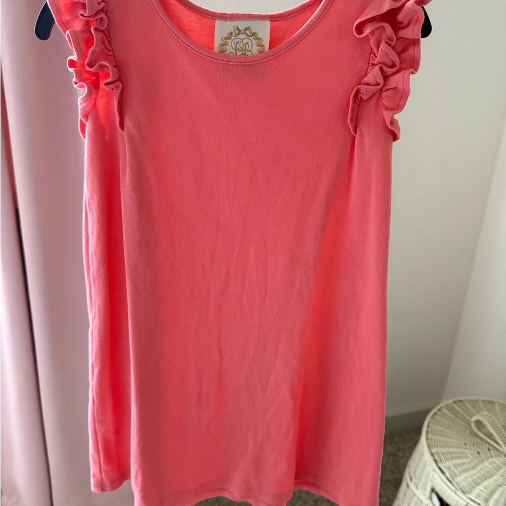 Ruffled sleeve Coral dress